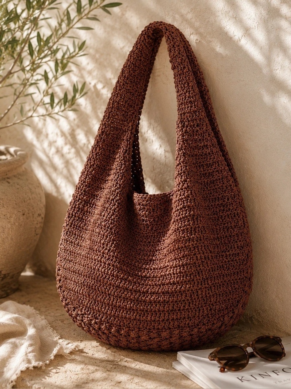 NWT Free People Brown Sintra Straw Bag Woven Rafia Slouchy Beach Boho